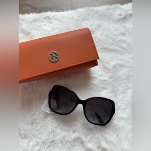 Tory Burch Black Sunglasses with Orange Case